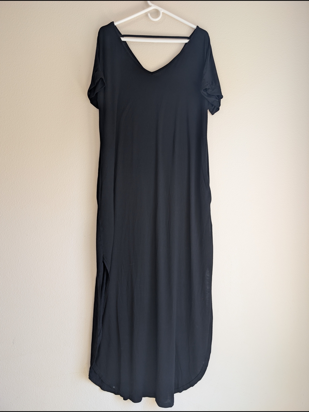 Grecerelle Everyday Black V-Neck Maxi Dress Womens Size 2X - Picture 4 of 5
